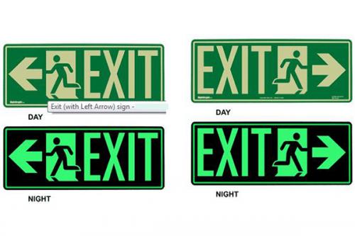 Exit with Arrow - Glow In The Dark